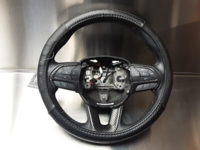 2015-2023 Dodge Challenger R/T Plus OEM Leather Steering Wheel w/ Gray Trim Auto w/o Radio Paddles 5LE642X9AF