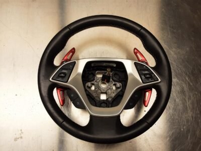 2014-2015 C7 Chevrolet Corvette Manual OEM Steering Wheel Black w/ Gray Thread w/o Suede 23167317 84805025