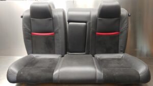 2011-2014 Dodge Challenger SRT8 OEM Rear Seats Black Leather Suede w/ Red Stripe