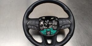 2015-2023 Dodge Charger Challenger R/T Scat Pack OEM Leather Steering Wheel w/ Gray Trim Manual w/o Radio Paddles 5VG241VXAF